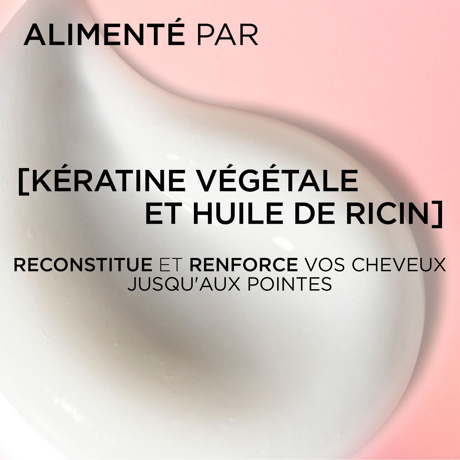 Le revitalisant Dream length Sleek est formulé avec de la kératine végétale et de l'huile de Ricin pour reconstituer et renforcer les cheveux jusqu'aux points